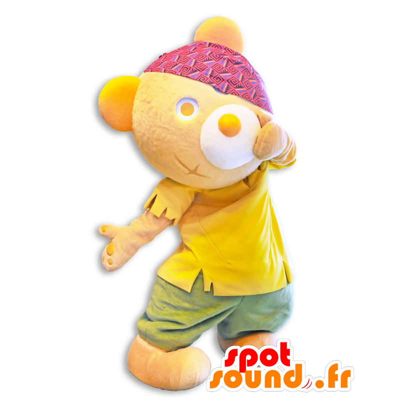 Mascot Koguma-chan, teddy, med en bandanna - MASFR25462 - Yuru-Chara japanske Mascots