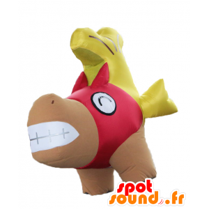 Mascot Shachiuma-Kun, braune und rote Pferd mit Jockey - MASFR25463 - Yuru-Chara japanischen Maskottchen