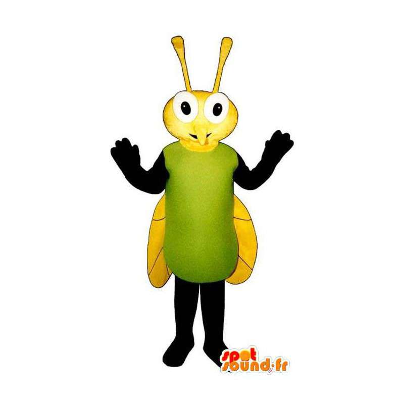 Groen en geel zwart mosquito mascotte - MASFR006785 - mascottes Insect