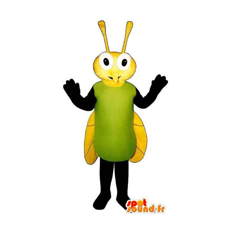 Mascot grün gelb und schwarz Moskito - MASFR006785 - Maskottchen Insekt