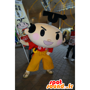 Mascotte asiatico, un uomo vestito di rosso e giallo - MASFR25470 - Yuru-Chara mascotte giapponese