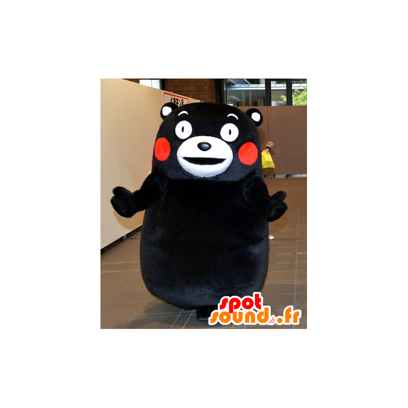 Mascot Kumamon, musta ja valkoinen karhu Kumamoto Kaupunki - MASFR25473 - Mascottes Yuru-Chara Japonaises