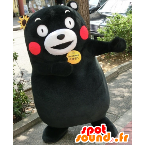 Mascota Kumamon, negro y oso blanco la ciudad de Kumamoto - MASFR25473 - Yuru-Chara mascotas japonesas