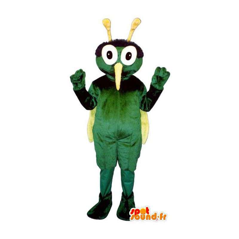 Grøn og gul myggemaskot - Alle størrelser - Spotsound maskot