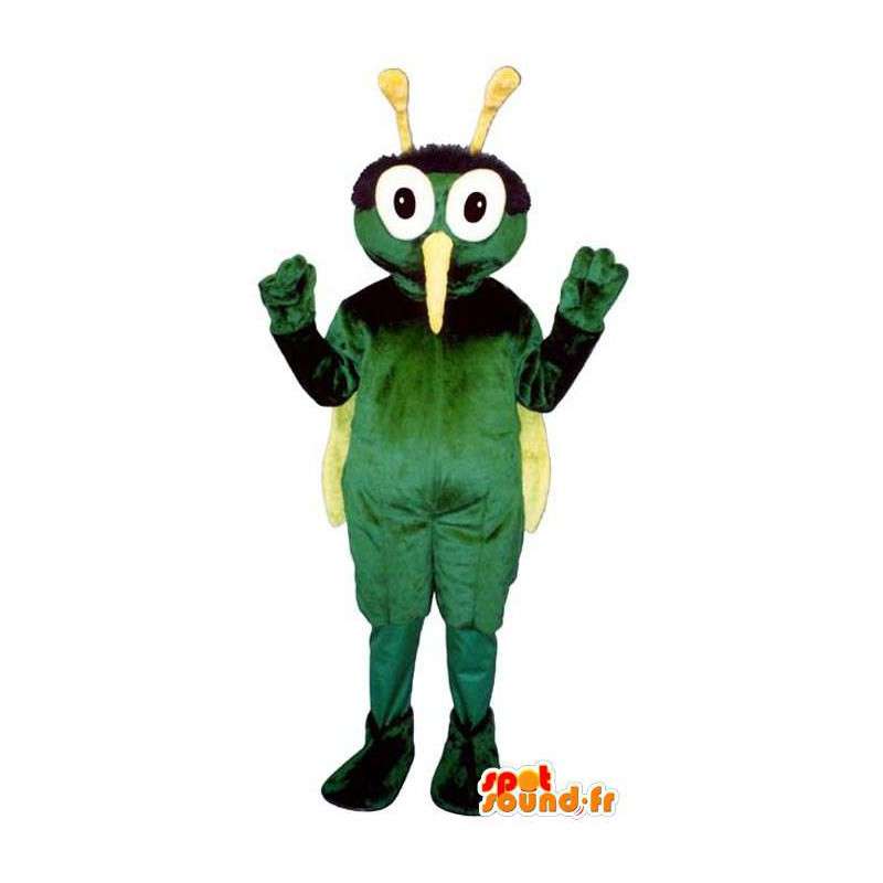 Mascot green and yellow mosquito - MASFR006786 - Mascots insect