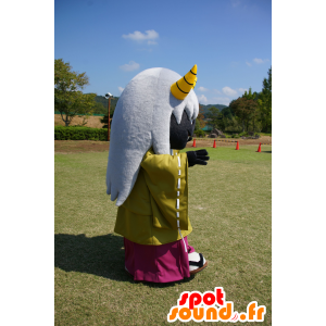 Mascotte demonische monster, zwart, met gele horens - MASFR25476 - Yuru-Chara Japanse Mascottes