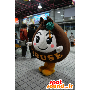 Mascotte all round, brown and white man - MASFR25477 - Yuru-Chara Japanese mascots