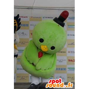 Kappi maskot, stor grön fågel, söt och färgstark - Spotsound