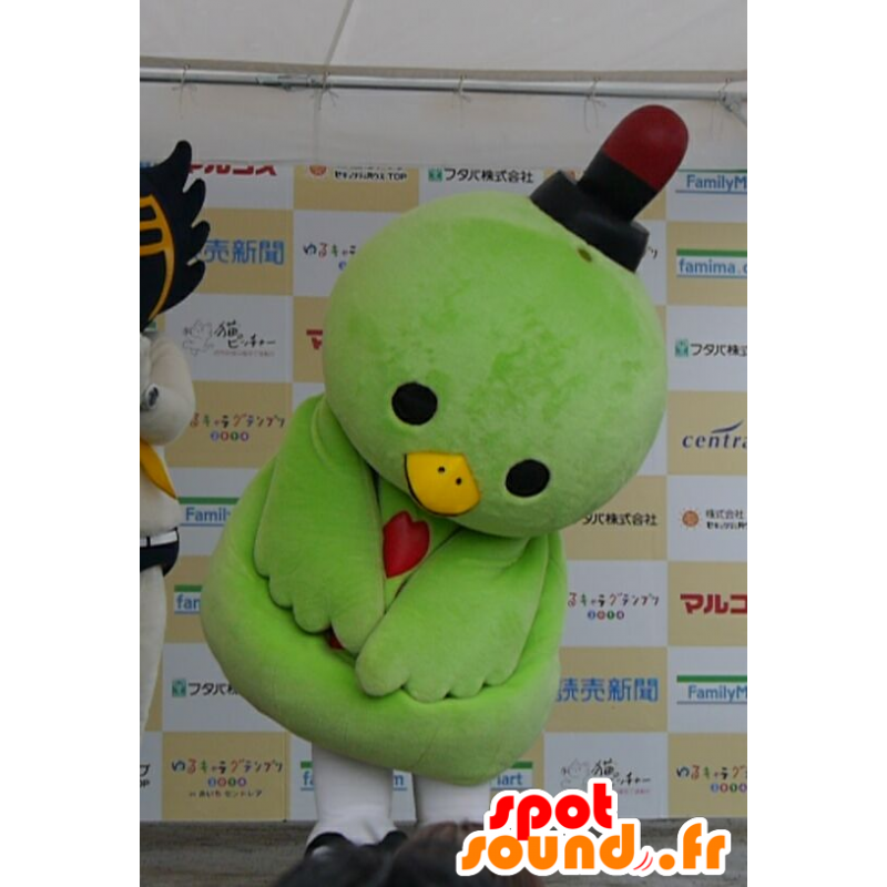 Mascotte de Kappi, gros oiseau vert, mignon et coloré - MASFR25481 - Mascottes Yuru-Chara Japonaises