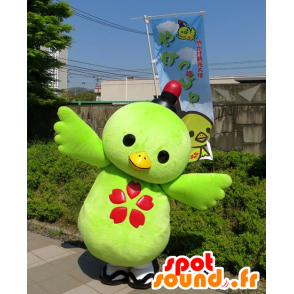 Mascotte de Kappi, gros oiseau vert, mignon et coloré - MASFR25481 - Mascottes Yuru-Chara Japonaises