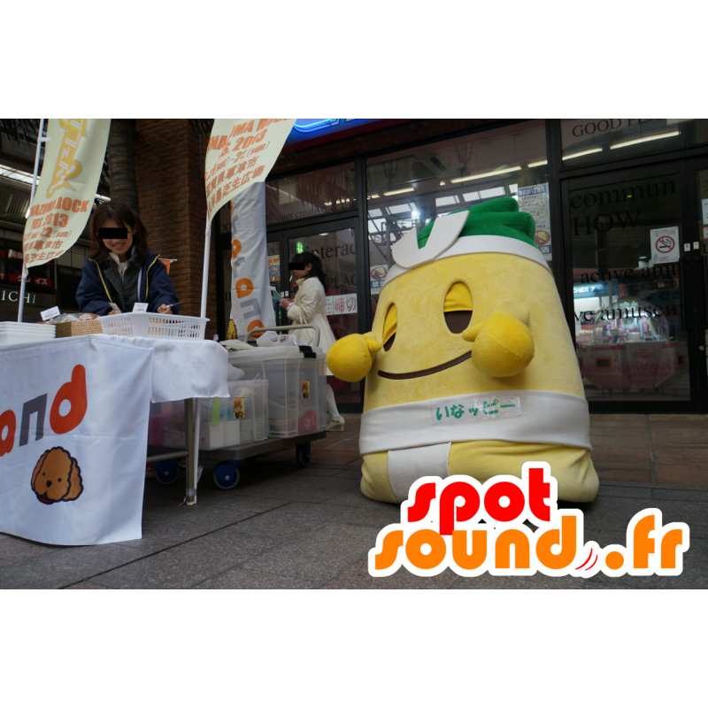 Mascot Ina PPi, grote gele man, sumo, met een witte slip - MASFR25482 - Yuru-Chara Japanse Mascottes