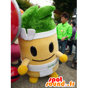 Mascot Ina PPi, large yellow man, sumo, with a white slip - MASFR25482 - Yuru-Chara Japanese mascots