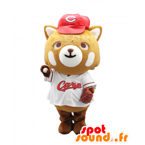 Mascot Hiro-kun, oranžová a bílá liška ve sportovní - MASFR25483 - Yuru-Chara japonské Maskoti