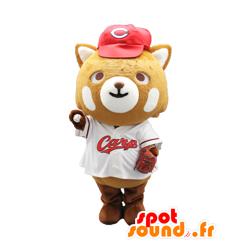 Hiro-kun Maskottchen, orange und weiße Fuchs in der Sportkleidung - MASFR25483 - Yuru-Chara japanischen Maskottchen