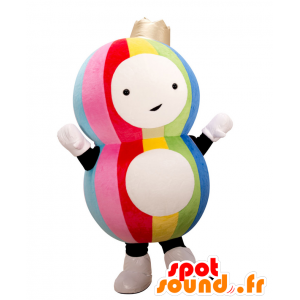 Mascotte de Pachy, de 8 multicolore, avec une couronne - MASFR25484 - Mascottes Yuru-Chara Japonaises