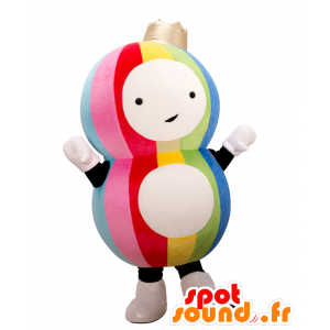Pachy mascot, 8 multicolored, with a crown - MASFR25484 - Yuru-Chara Japanese mascots