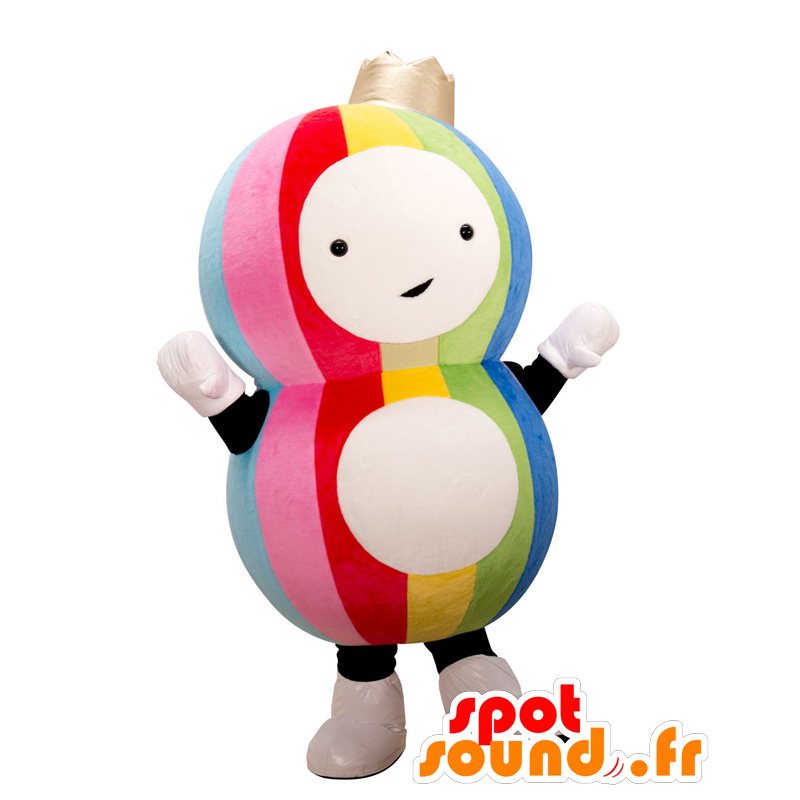 Mascot Pachy, 8 veelkleurige met een kroon - MASFR25484 - Yuru-Chara Japanse Mascottes