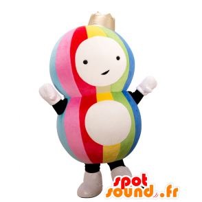 Pachy mascot, 8 multicolored, with a crown - MASFR25484 - Yuru-Chara Japanese mascots