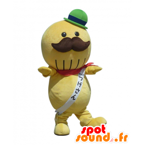 Mascot Tsuge-san, round man, with a mustache with a hat - MASFR25490 - Yuru-Chara Japanese mascots