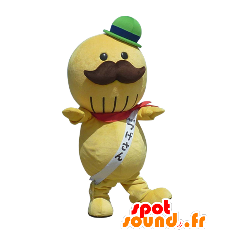 Mascot Tsuge-san, ronde man met een snor met een hoed - MASFR25490 - Yuru-Chara Japanse Mascottes