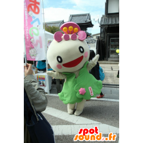 Abenon mascot, pink and white character cheerful - MASFR25491 - Yuru-Chara Japanese mascots