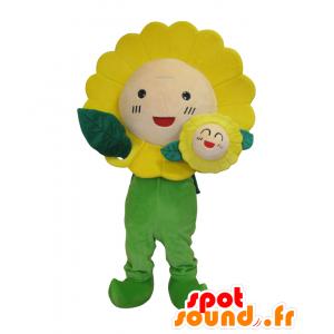 Mascot Himawari-chan Saki, yellow and green sunflower, giant - MASFR25492 - Yuru-Chara Japanese mascots