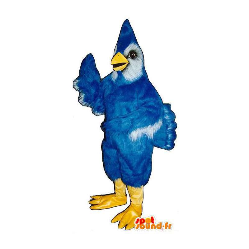 Kæmpe blå og hvid fuglemaskot. Fugledragt - Spotsound maskot