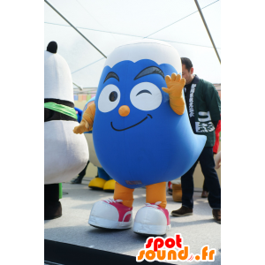 Mascot blue and white man, making a glance - MASFR25498 - Yuru-Chara Japanese mascots