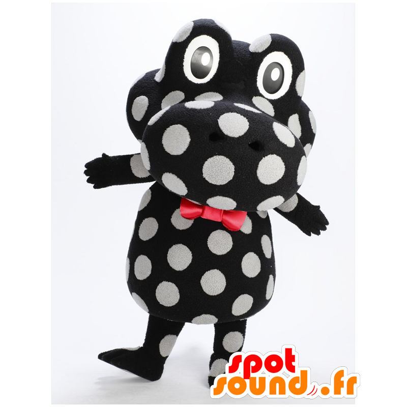 Krocodila Maskottchen, schwarzes Krokodil mit weißen Punkten - MASFR25499 - Yuru-Chara japanischen Maskottchen