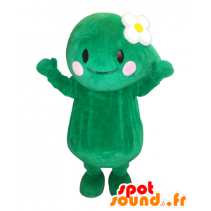 Mascot Makity, grønn mann, med en blomst på hodet - MASFR25500 - Yuru-Chara japanske Mascots