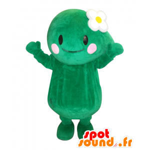 Maskot Makity, zelená, s květinou na hlavě - MASFR25500 - Yuru-Chara japonské Maskoti