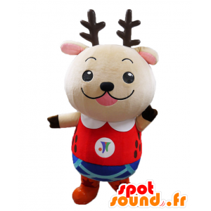 Mascot Nisshi-kun, hond, rendier kleurrijke outfit - MASFR25503 - Yuru-Chara Japanse Mascottes