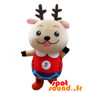 Mascot Nisshi-kun, hund, reinsdyr fargerike antrekk - MASFR25503 - Yuru-Chara japanske Mascots