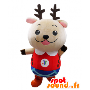 Mascot Nisshi-kun, hond, rendier kleurrijke outfit - MASFR25503 - Yuru-Chara Japanse Mascottes