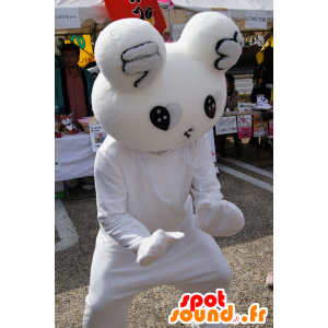 Mascotte de nounours blanc et noir, tout doux et mignon - MASFR25510 - Mascottes Yuru-Chara Japonaises