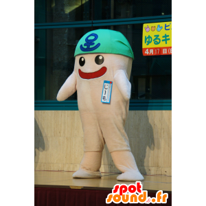 White snowman mascot, a green bandana with - MASFR25512 - Yuru-Chara Japanese mascots