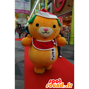 Oranje en groene mascotte hond, leuke en mollige - MASFR25513 - Yuru-Chara Japanse Mascottes