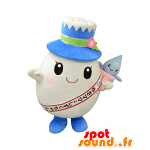 Yukimama mascotte, gigante uovo bianco con un grande cappello - MASFR25514 - Yuru-Chara mascotte giapponese