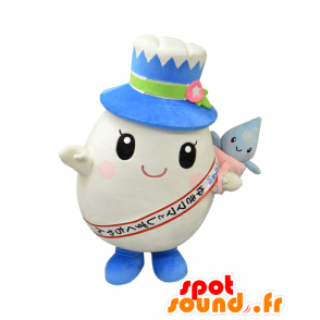 Maskot Yukimama, obří bílá vejce s velkým kloboukem - MASFR25514 - Yuru-Chara japonské Maskoti