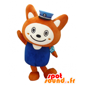 Sounyan mascot, orange and white fox, blue uniform - MASFR25516 - Yuru-Chara Japanese mascots