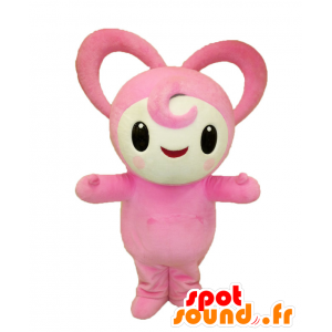 Rosa da mascote da menina, gato, com orelhas grandes - MASFR25517 - Yuru-Chara Mascotes japoneses