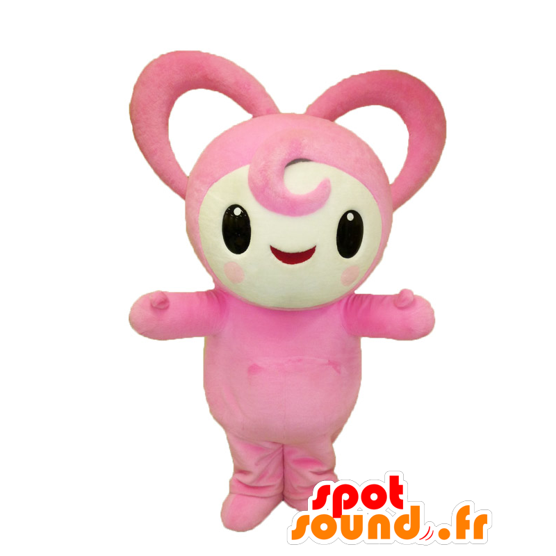 Rosa tjejmaskot, katt, med stora öron - Spotsound maskot