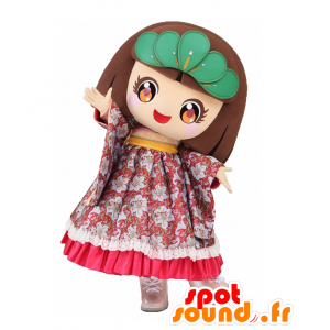 Mascot Matsuhime Mappy, pen jente, med en flott kjole - MASFR25519 - Yuru-Chara japanske Mascots