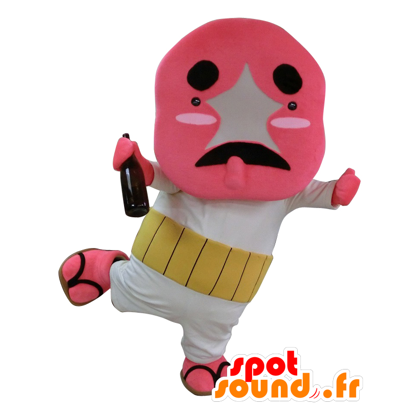 Mascotte d'Asagaossan, bonhomme habillé en blanc, avec des tongs - MASFR25520 - Mascottes Yuru-Chara Japonaises