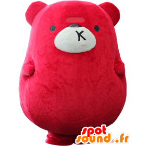 Mascotte Purakuma-kun, grande orsacchiotto bianco e rosso - MASFR25523 - Yuru-Chara mascotte giapponese