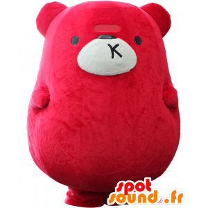 Mascot Purakuma-kun, grote teddybeer rood en wit - MASFR25523 - Yuru-Chara Japanse Mascottes