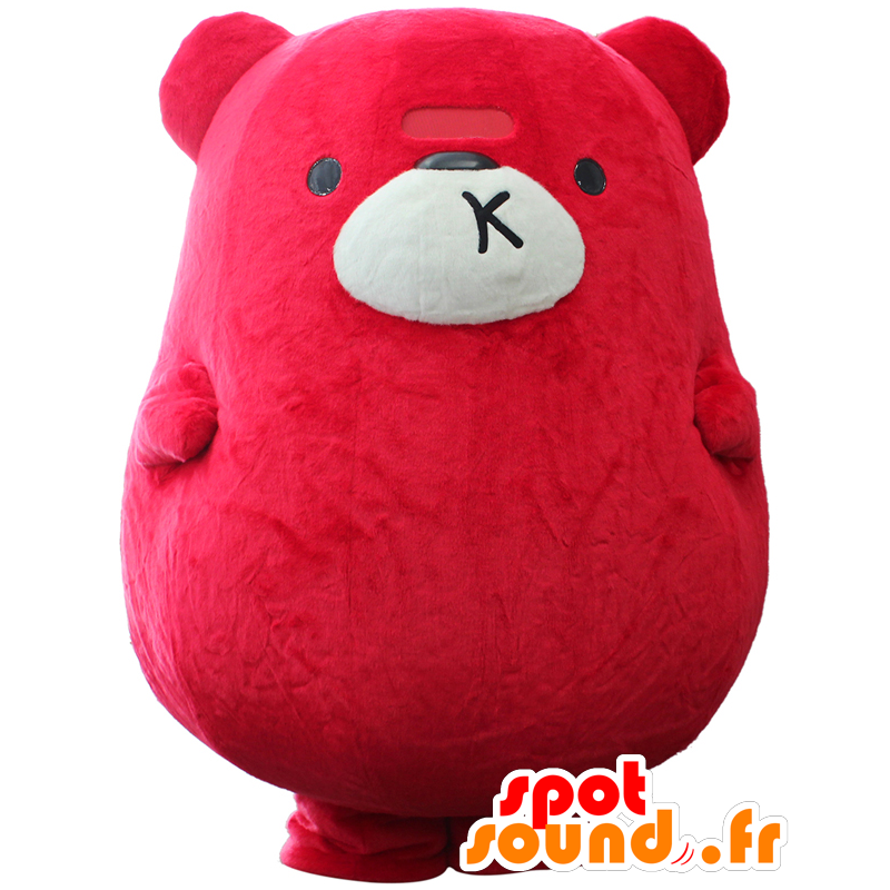 Mascotte Purakuma-kun, grande orsacchiotto bianco e rosso - MASFR25523 - Yuru-Chara mascotte giapponese