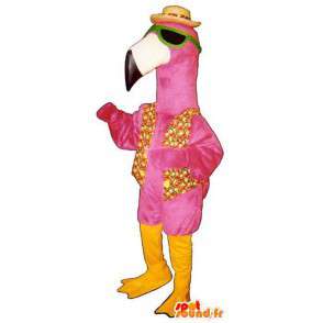 Flamingo maskot på ferie - Spotsound maskot kostume