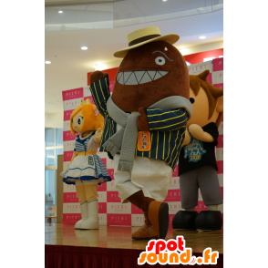 Brown fish mascot, well dressed, with a broad smile - MASFR25524 - Yuru-Chara Japanese mascots