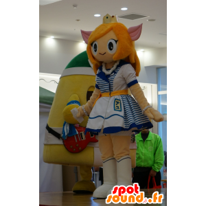 Duende bonito da mascote da menina com orelhas pontudas - MASFR25525 - Yuru-Chara Mascotes japoneses